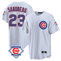 Davalo C.Cubs #23 Ryne Sandberg Player White 150th Anniversary Home Game Stitched Jerseys
