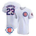 Davalo C.Cubs #23 Ryne Sandberg Player White 150th Anniversary Limited Elite Home Game Stitched Jerseys