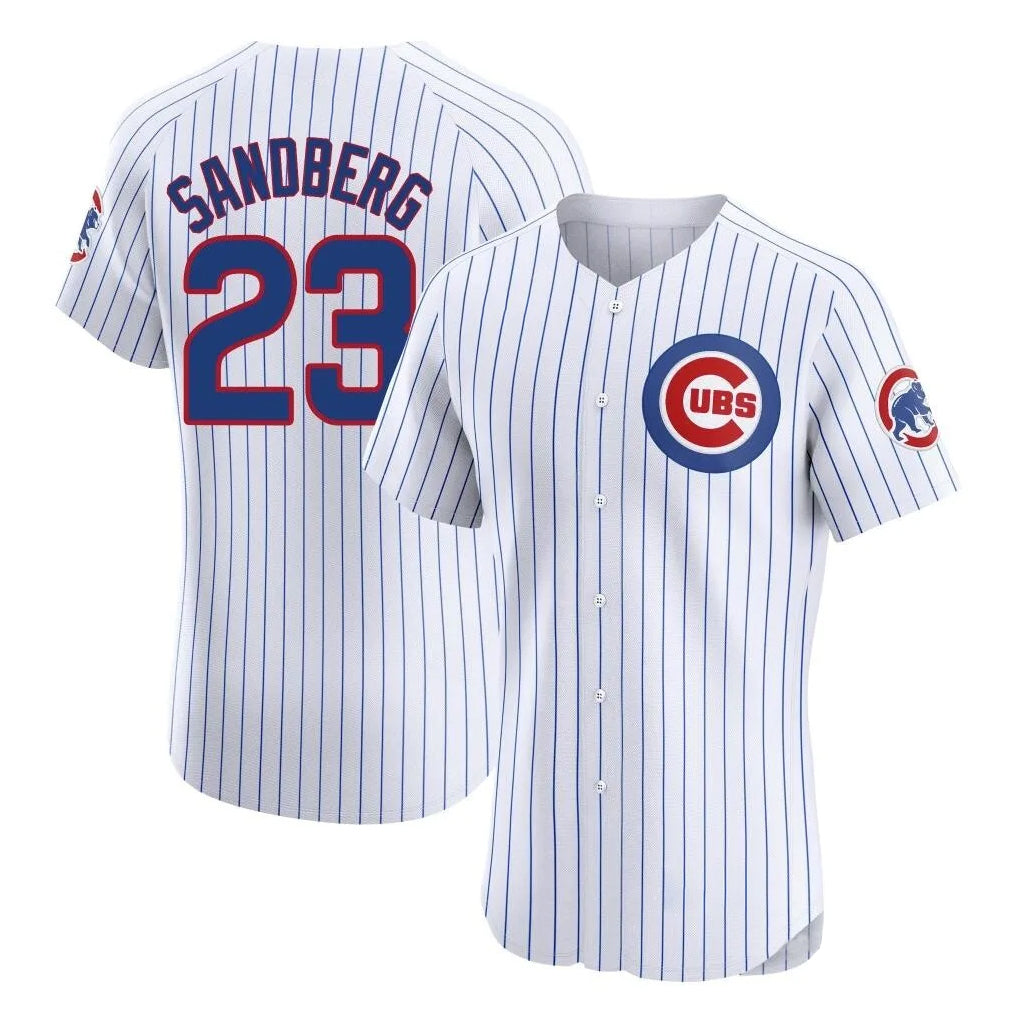Davalo C.Cubs #23 Ryne Sandberg Player White Limited Elite Home Game Stitched Jerseys