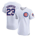 Davalo C.Cubs #23 Ryne Sandberg Player White Limited Elite Home Game Stitched Jerseys