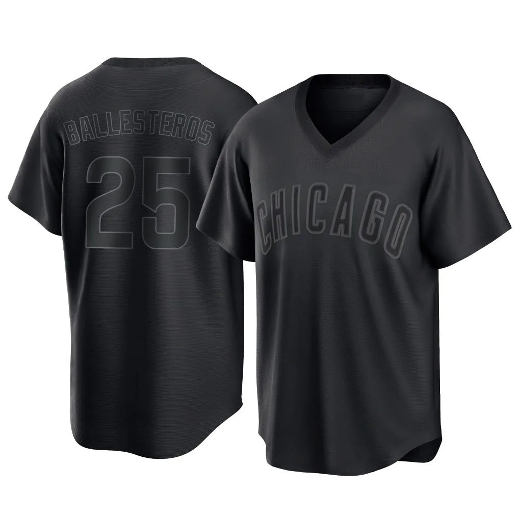 Davalo C.Cubs #25 Mois¡§|s Ballesteros Player Black T-shirt Home Game Stitched Jerseys
