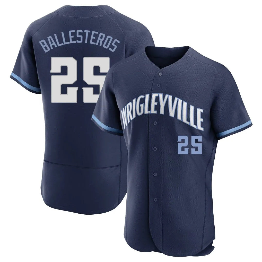 Davalo C.Cubs #25 Mois¡§|s Ballesteros Player Navy City Connect Limited Elite Home Stitched Jerseys