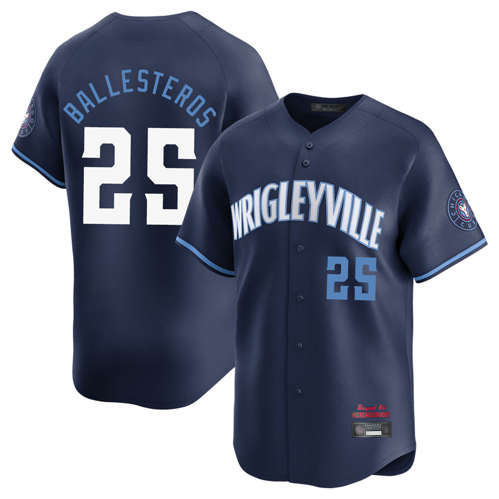 Davalo C.Cubs #25 Mois¡§|s Ballesteros Player Navy City Connect Limited Home Stitched Jerseys