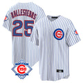 Davalo C.Cubs #25 Mois¡§|s Ballesteros Player White 150th Anniversary Home Game Stitched Jerseys