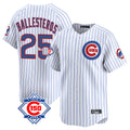 Davalo C.Cubs #25 Mois¡§|s Ballesteros Player White 150th Anniversary Limited Home Game Stitched Jerseys