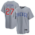 Davalo C.Cubs #27 Seiya Suzuki Player Gray Home Game Stitched Jerseys