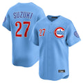 Davalo C.Cubs #27 Seiya Suzuki Player Light Blue Limited Home Stitched Jerseys