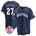 Davalo C.Cubs #27 Seiya Suzuki Player Navy 150th Anniversary City Connect Home Game Stitched Jerseys