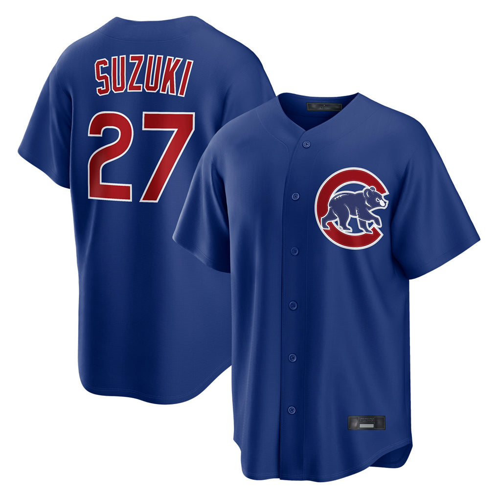Davalo C.Cubs #27 Seiya Suzuki Player Royal Home Game Stitched Jerseys