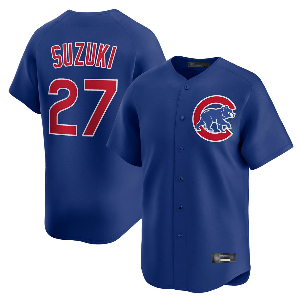Davalo C.Cubs #27 Seiya Suzuki Player Royal Limited Home Stitched Jerseys