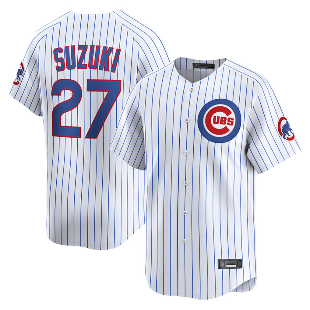 Davalo C.Cubs #27 Seiya Suzuki Player White Limited Home Game Stitched Jerseys