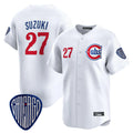 Davalo C.Cubs #27 Seiya Suzuki Player White Vapor Premier Limited Home Stitched Jerseys