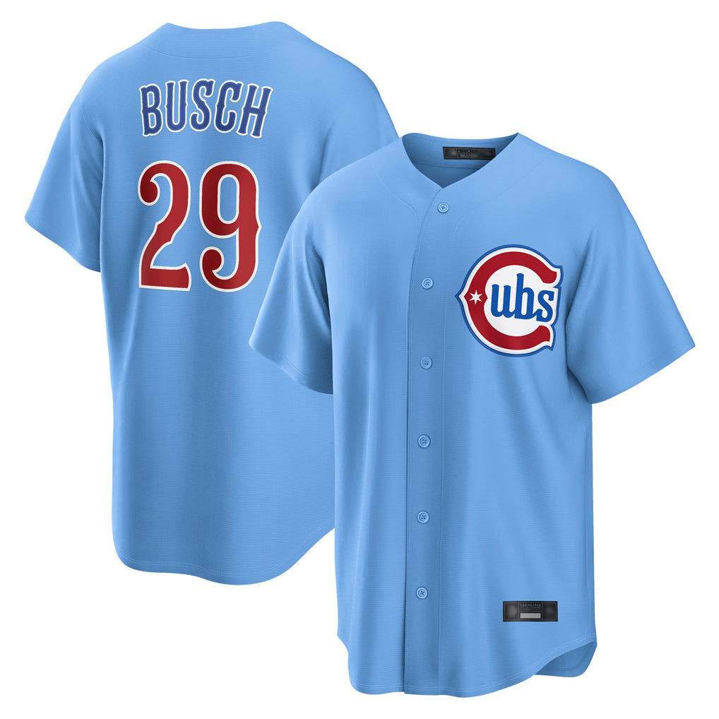 Davalo C.Cubs #29 Michael Busch Player Light Blue Home Game Stitched Jerseys