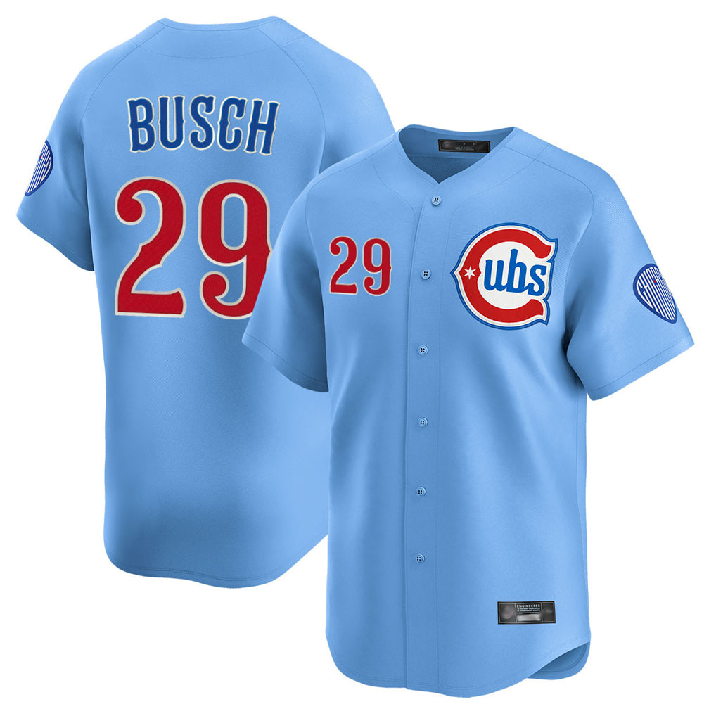 Davalo C.Cubs #29 Michael Busch Player Light Blue Limited Home Stitched Jerseys