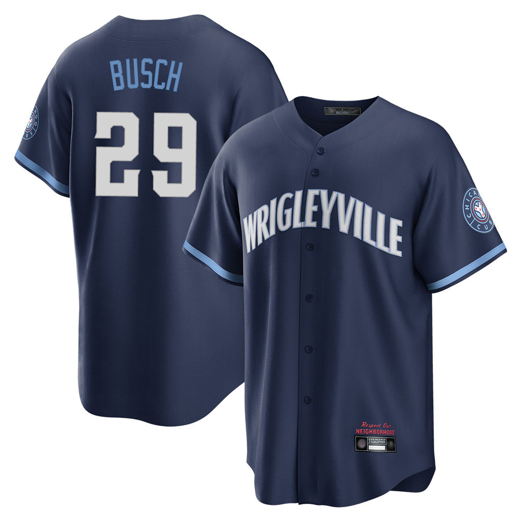Davalo C.Cubs #29 Michael Busch Player Navy City Connect Home Game Stitched Jerseys