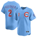Davalo C.Cubs #2 Nico Hoerner Player Light Blue Limited Home Stitched Jerseys