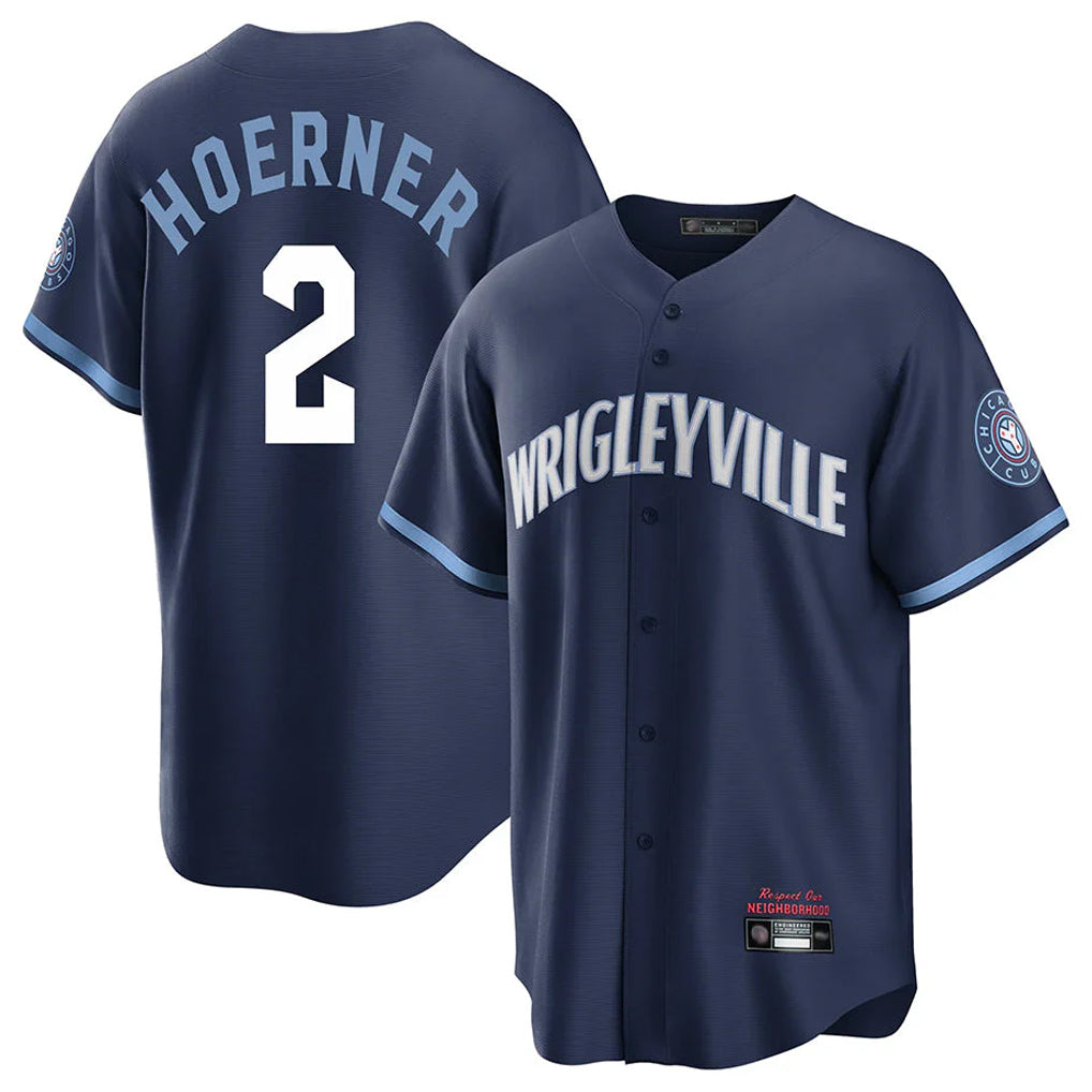 Davalo C.Cubs #2 Nico Hoerner Player Navy City Connect Home Game Stitched Jerseys