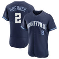 Davalo C.Cubs #2 Nico Hoerner Player Navy City Connect Limited Elite Home Stitched Jerseys