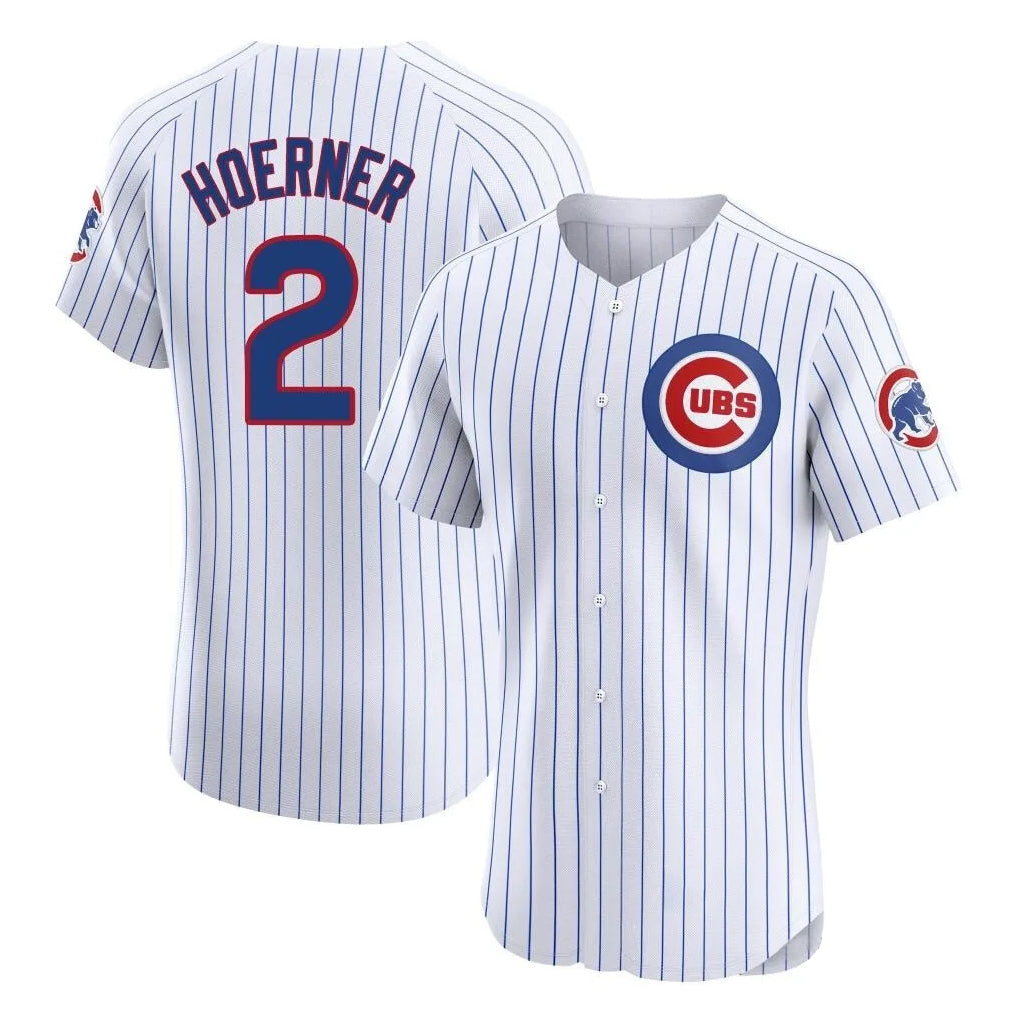 Davalo C.Cubs #2 Nico Hoerner Player White Limited Elite Home Game Stitched Jerseys