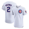 Davalo C.Cubs #2 Nico Hoerner Player White Limited Elite Home Game Stitched Jerseys