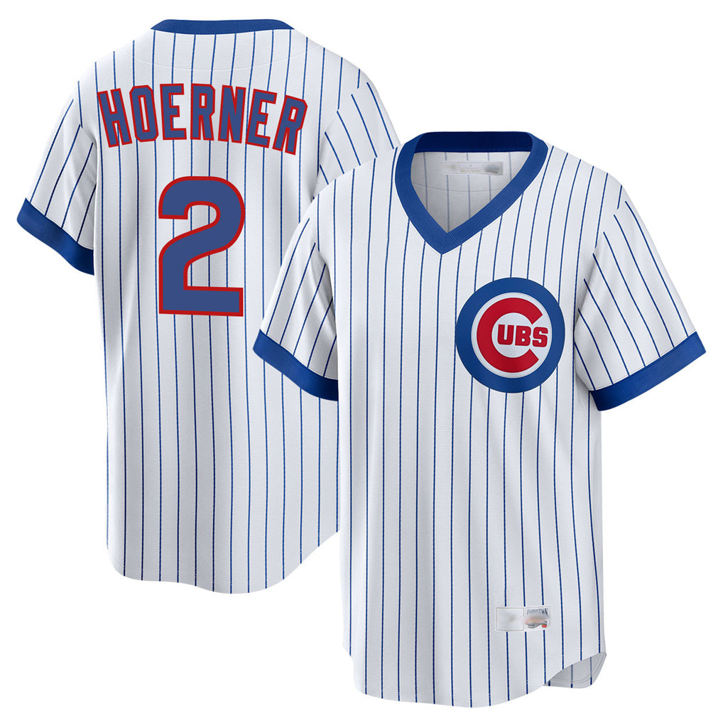 Davalo C.Cubs #2 Nico Hoerner Player White T-shirt Cooperstown Collection Limited Stitched Jerseys