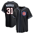 Davalo C.Cubs #31 Greg Maddux Player Black Fashion Out Game Stitched Jerseys