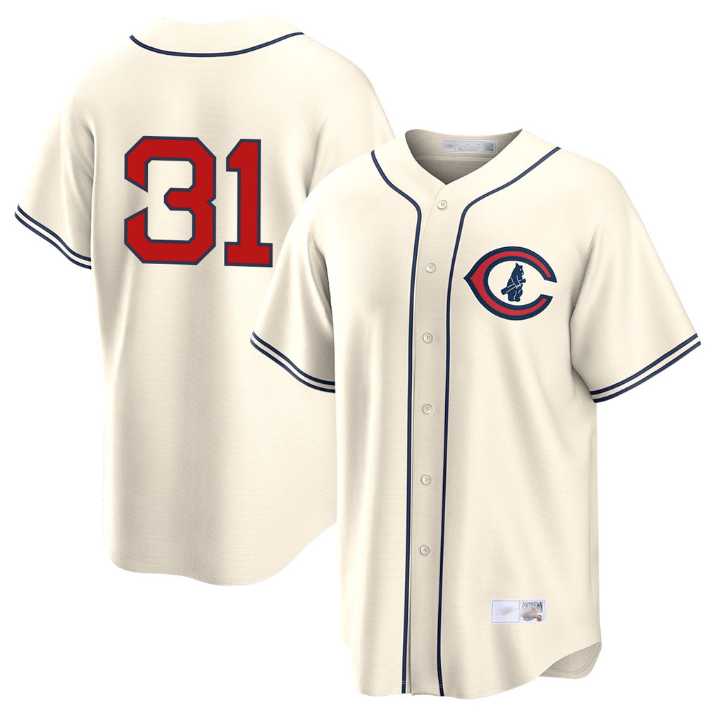 Davalo C.Cubs #31 Greg Maddux Player Cream Field of Dreams Home Game Stitched Jerseys