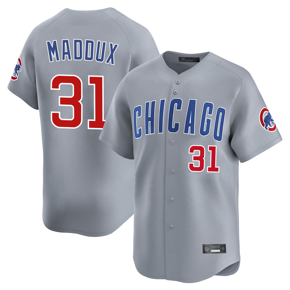Davalo C.Cubs #31 Greg Maddux Player Gray Road Limited Home Stitched Jerseys