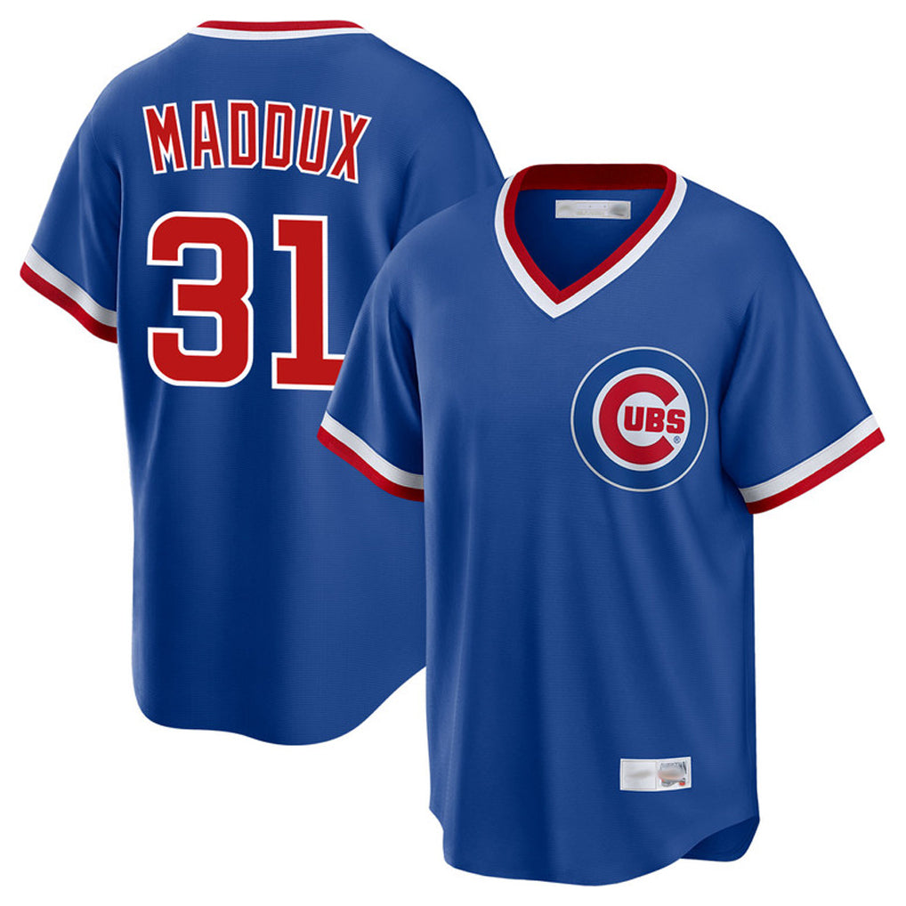 Davalo C.Cubs #31 Greg Maddux Player Royal T-shirt Cooperstown Collection Limited Stitched Jerseys
