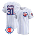 Davalo C.Cubs #31 Greg Maddux Player White 150th Anniversary Limited Elite Home Game Stitched Jerseys