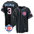 Davalo C.Cubs #3 Alex Bregman Black Fashion Out 150th Anniversary Game Stitched Jerseys