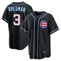 Davalo C.Cubs #3 Alex Bregman Black Fashion Out Game Stitched Jerseys