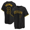 Davalo C.Cubs #3 Alex Bregman Black Snake Skin City Game Stitched Jerseys