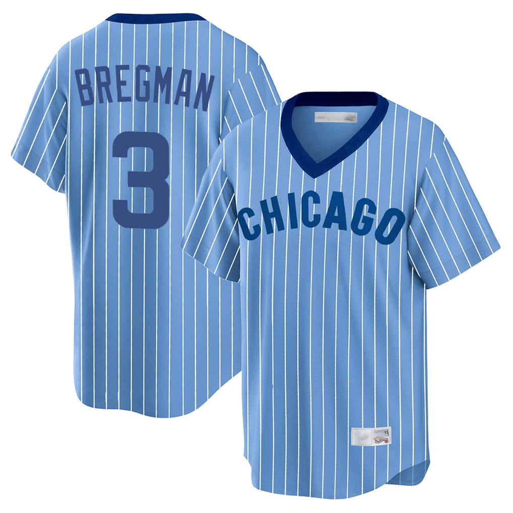Davalo C.Cubs #3 Alex Bregman Blue T-shirt Cooperstown Collection Limited Stitched Jerseys