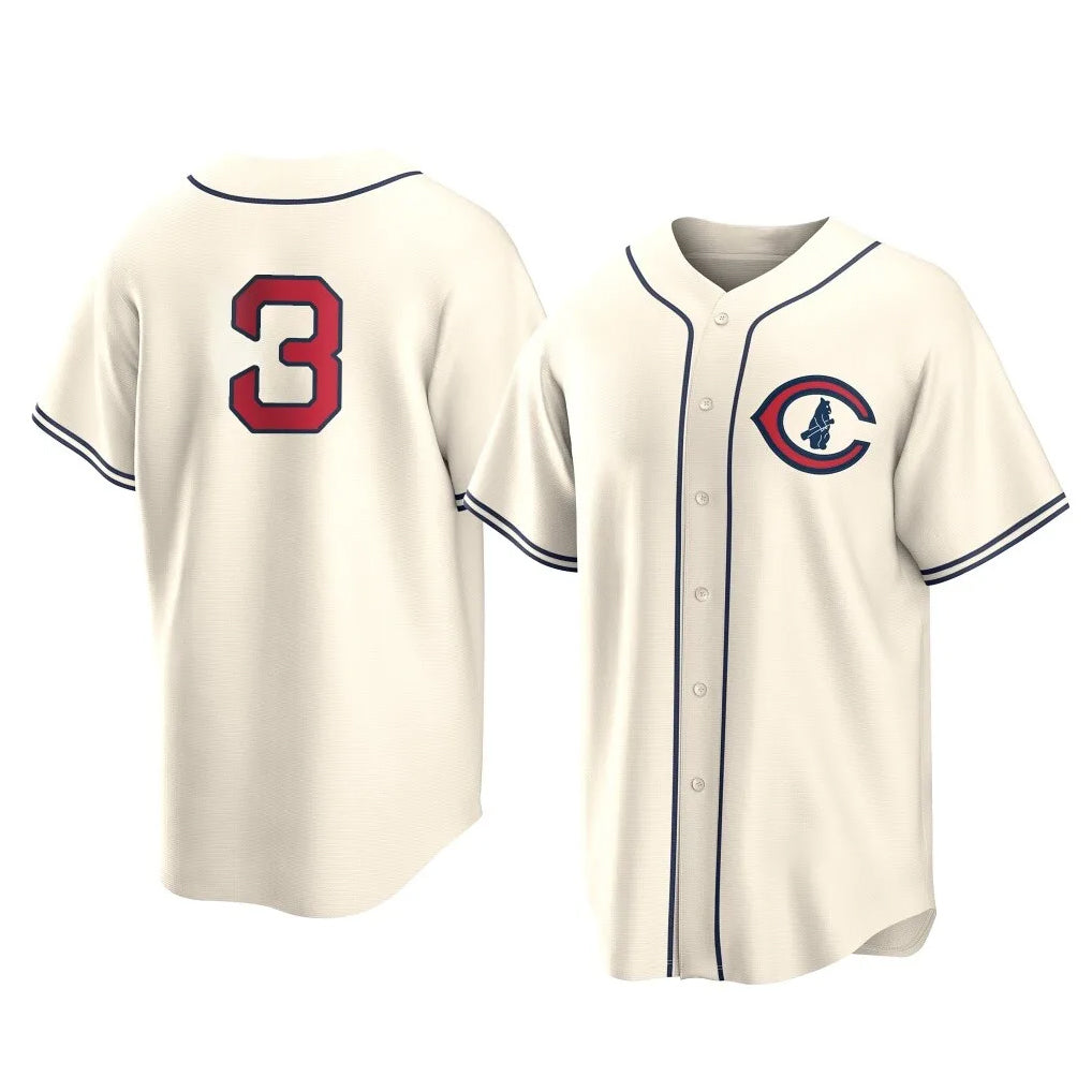 Davalo C.Cubs #3 Alex Bregman Cream Field of Dreams Home Game Stitched Jerseys