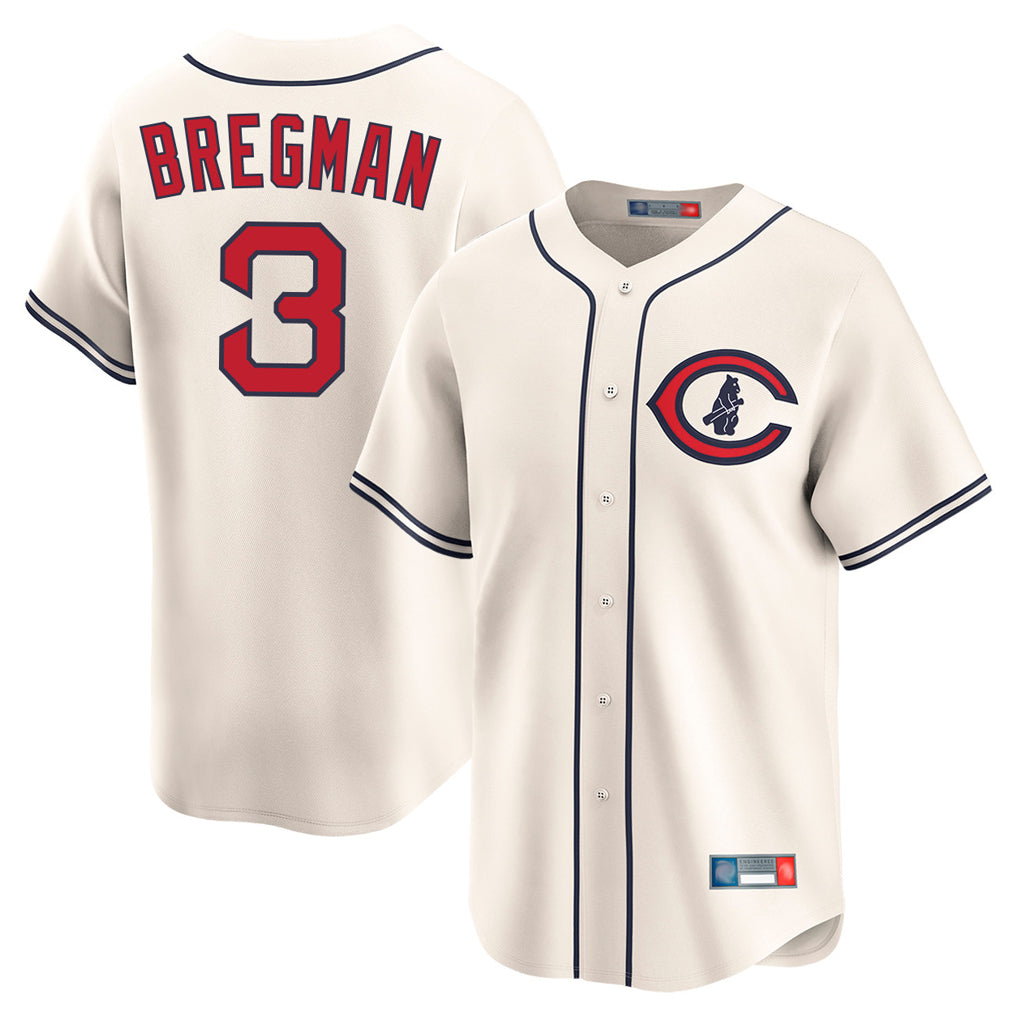 Davalo C.Cubs #3 Alex Bregman Cream Field of Dreams Limited Home Game Stitched Jerseys