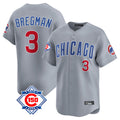 Davalo C.Cubs #3 Alex Bregman Gray Road 150th Anniversary Limited Home Stitched Jerseys