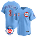 Davalo C.Cubs #3 Alex Bregman Light Blue 150th Anniversary Limited Home Stitched Jerseys