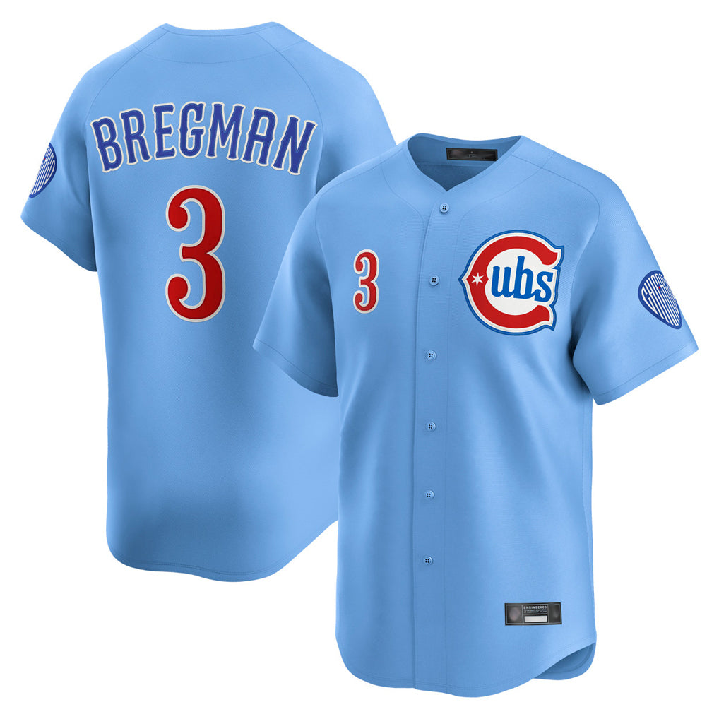 Davalo C.Cubs #3 Alex Bregman Light Blue Limited Home Stitched Jerseys