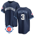 Davalo C.Cubs #3 Alex Bregman Navy 150th Anniversary City Connect Home Game Stitched Jerseys