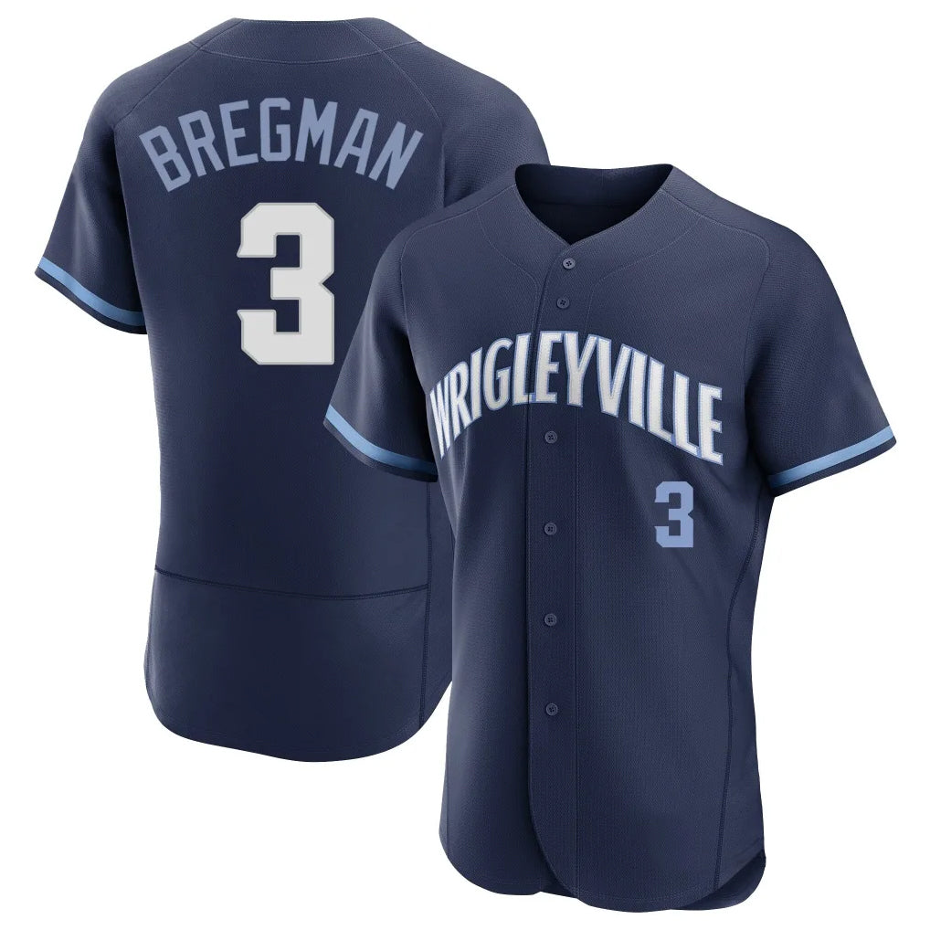 Davalo C.Cubs #3 Alex Bregman Navy City Connect Limited Elite Home Stitched Jerseys