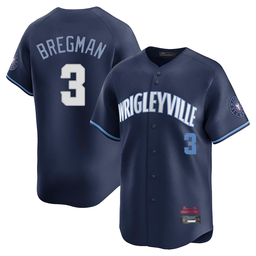 Davalo C.Cubs #3 Alex Bregman Navy City Connect Limited Home Stitched Jerseys