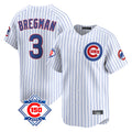 Davalo C.Cubs #3 Alex Bregman White 150th Anniversary Limited Home Game Stitched Jerseys