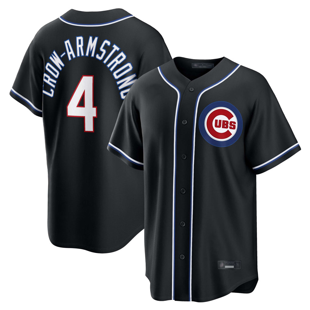 Davalo C.Cubs #4 Pete Crow-Armstrong Player Black Fashion Out Game Stitched Jerseys
