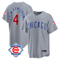 Davalo C.Cubs #4 Pete Crow-Armstrong Player Gray 150th Anniversary Home Game Stitched Jerseys