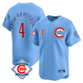 Davalo C.Cubs #4 Pete Crow-Armstrong Player Light Blue 150th Anniversary Limited Home Stitched Jerseys