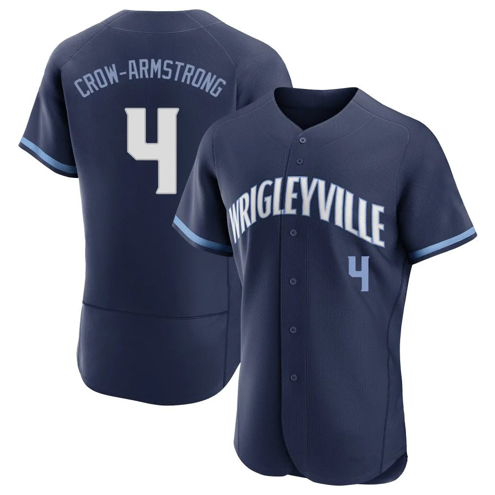 Davalo C.Cubs #4 Pete Crow-Armstrong Player Navy City Connect Limited Elite Home Stitched Jerseys
