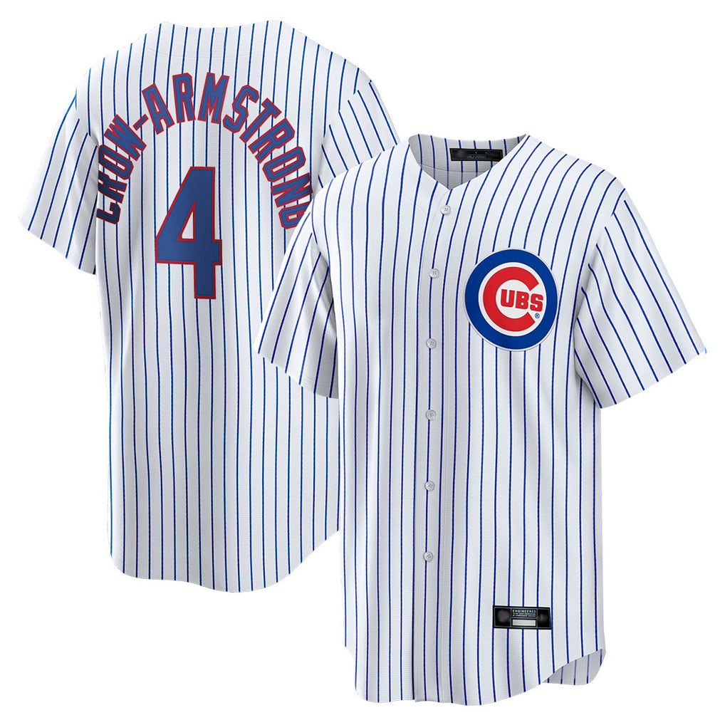 Davalo C.Cubs #4 Pete Crow-Armstrong Player White Game Home Stitched Jerseys