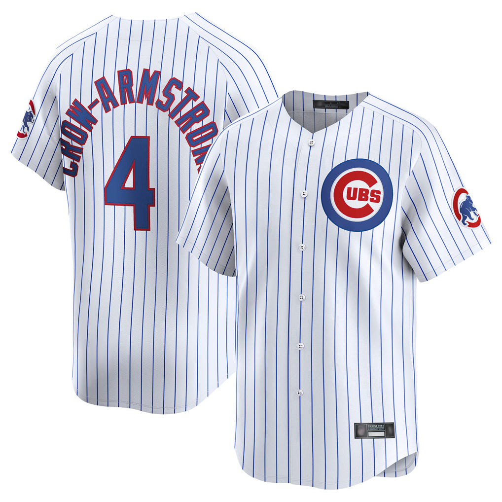 Davalo C.Cubs #4 Pete Crow-Armstrong Player White Limited Home Game Stitched Jerseys