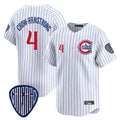 Davalo C.Cubs #4 Pete Crow-Armstrong Player White Pinstripe Vapor Premier Limited Home Stitched Jerseys
